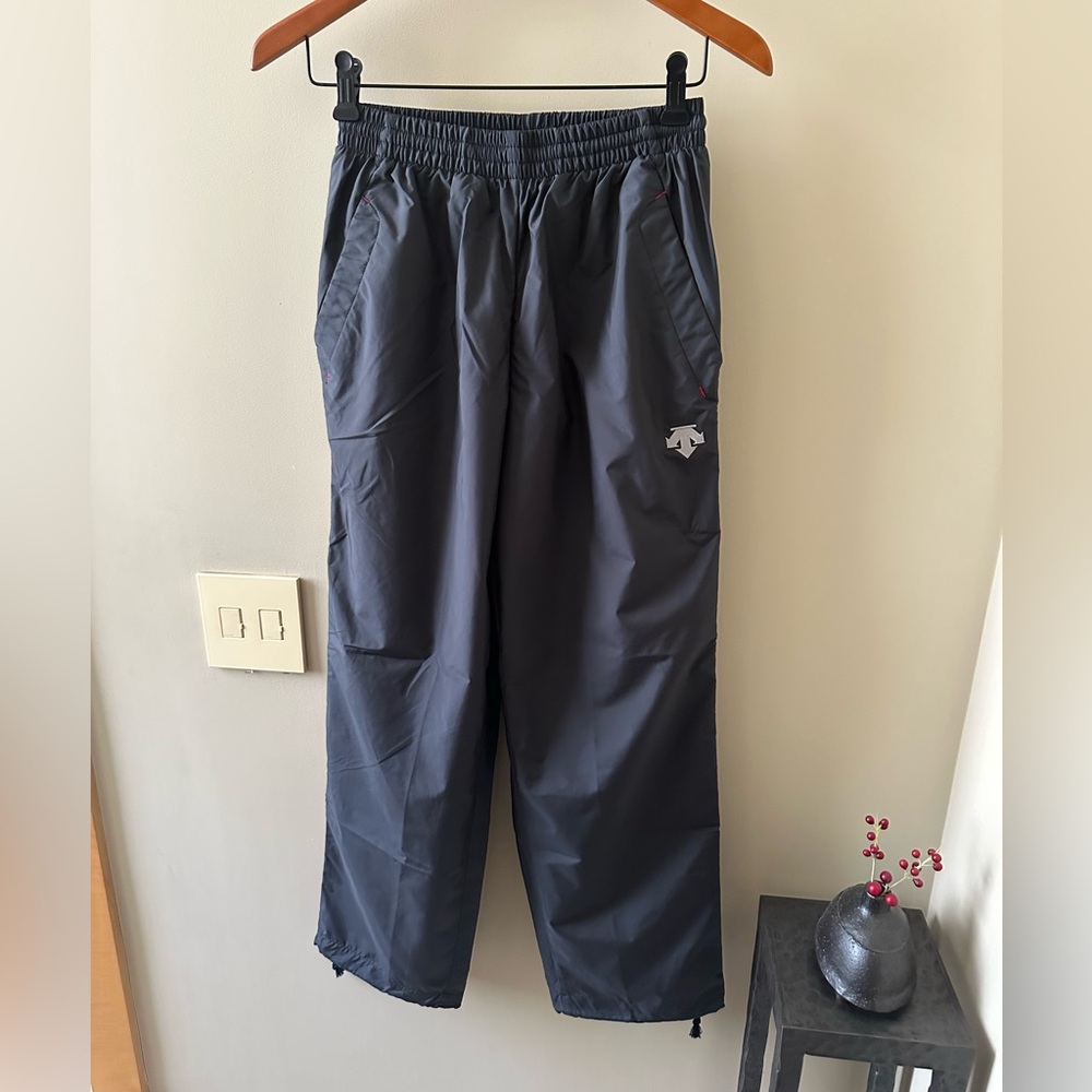 Descente Gray and Red Workout Track Pants